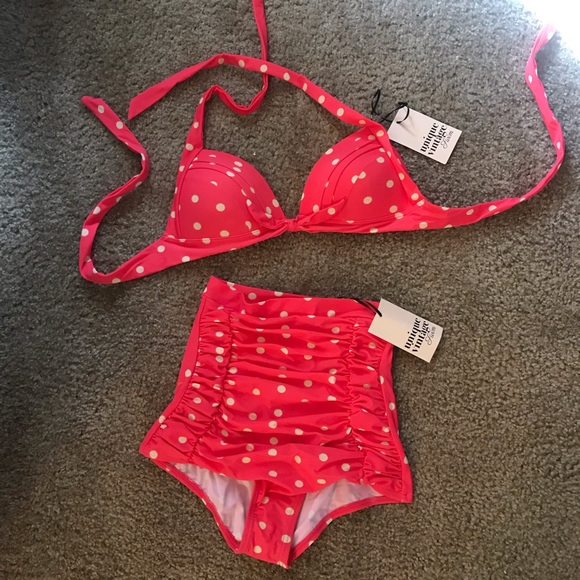 Unique Vintage Other - Unique Vintage High Waist Polka Dot Swim Suit